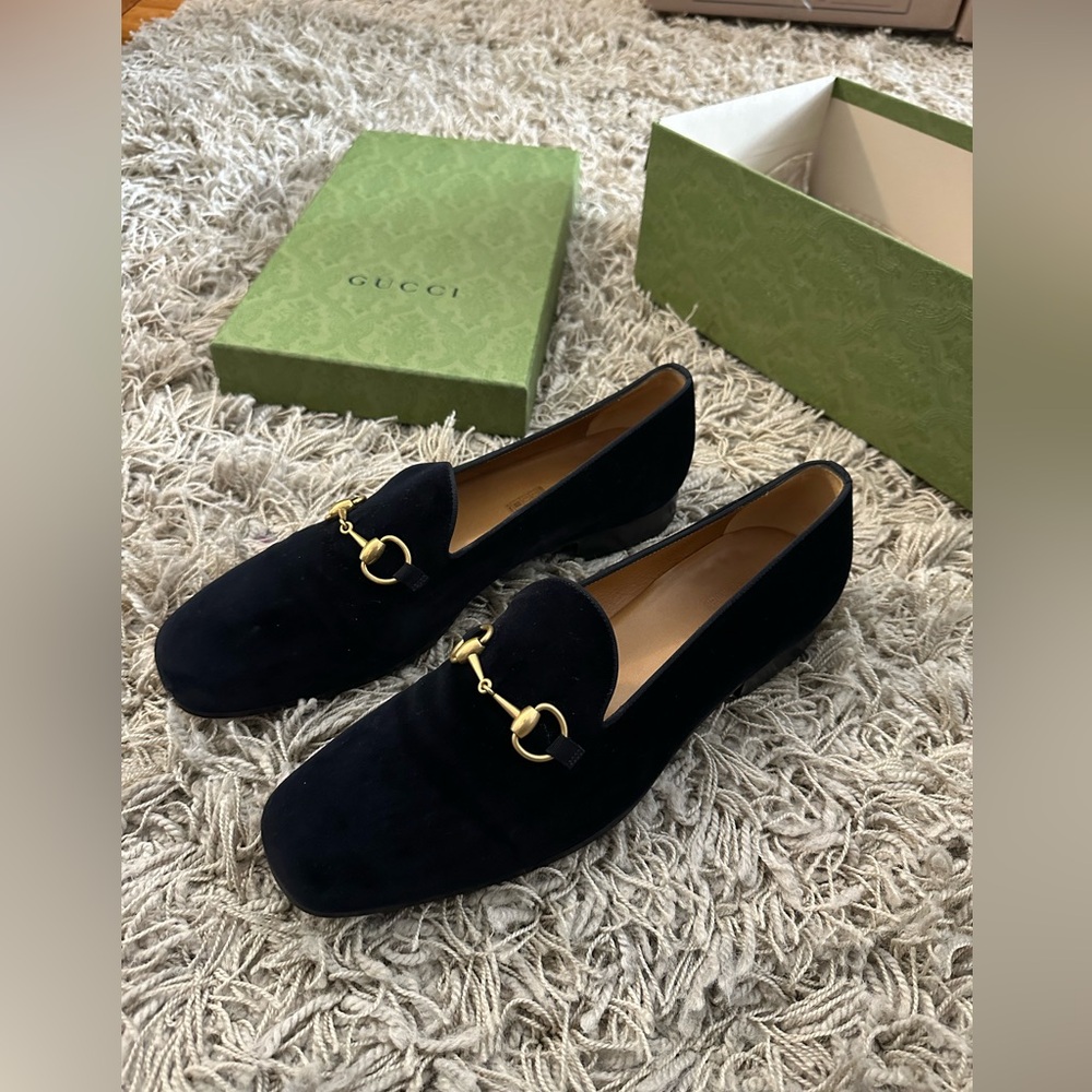 Gucci Jordaan Black Velvet Horsebit Loafers (Worn 1x) - Men’s Size 11 - Picture 3 of 9